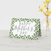 Eenvoudige lente gebladerte Happy Moederdag Kaart (Gele Bloem)