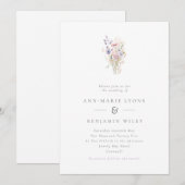Eenvoudige lente Lila Wildflower bruiloft Kaart (Voorkant / Achterkant)