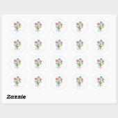 Eenvoudige Lentemadelief Wildbloem Bruiloft Ronde Sticker (Vel)