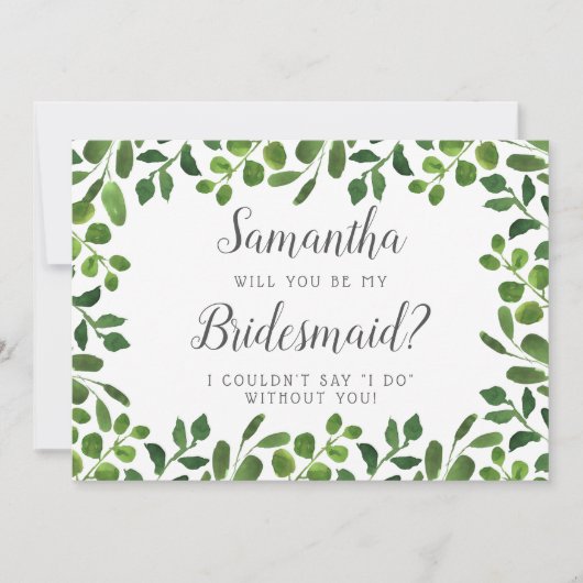 Eenvoudige lentevloeistof | Bent u mijn Bridesmaid Kaart (Voorkant)