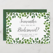 Eenvoudige lentevloeistof | Bent u mijn Bridesmaid Kaart (Voorkant / Achterkant)