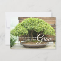 Eenvoudige leraar dank u kaart met Bonsai