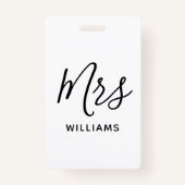 Eenvoudige Leraar Gepersonaliseerde Naam Lanyard I Badge (Voorkant)