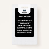 Eenvoudige leraar-ID-Kaart | Black Collage School  Badge (Achterkant)