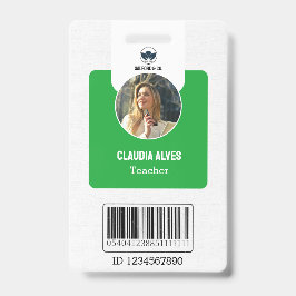 Eenvoudige leraar-ID-Kaart | Green Collage School Badge