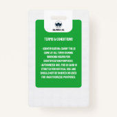 Eenvoudige leraar-ID-Kaart | Green Collage School  Badge (Achterkant)