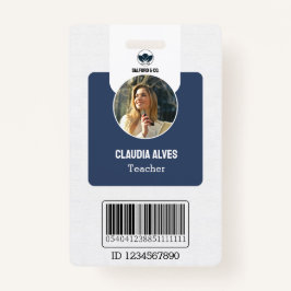 Eenvoudige leraar-ID-Kaart | Navy Collage School I Badge