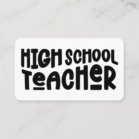 Eenvoudige leraar op de middelbare school visitekaartje (Voorkant)