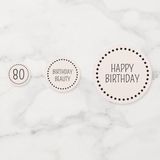 Eenvoudige leuke chique bewerkbare polka dot cirke confetti (Voorkanten)