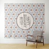 Eenvoudige leuke chique bewerkbare verjaardag foto wandkleed (In Situ (horizontaal))