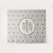 Eenvoudige leuke chique bewerkbare verjaardag foto wandkleed (Voorkant (horizontaal))