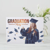 Eenvoudige & leuke foto afstudeerfeest uitnodiging (Staand voorkant)