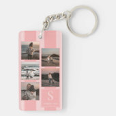 Eenvoudige leuke foto's op Modern Dusty Roos Blush Sleutelhanger (achterkant)