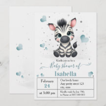 Eenvoudige leuke kleine zebra baby shower