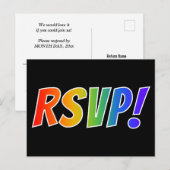 Eenvoudige, leuke, kleurrijke regenboogletters "RS Briefkaart (Voorkant / Achterkant)
