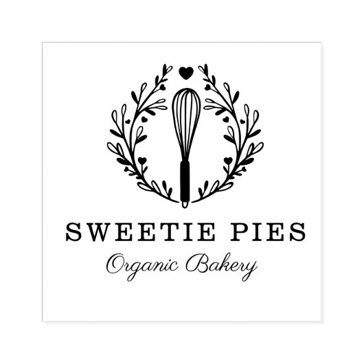 Eenvoudige, leuke & minimale stijl bakkerij Whisk  Rubberstempel (Afrduk)