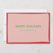 Eenvoudige Leuke Roze en Rode Foto Feestdagenkaart (Voorkant)