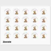 Eenvoudige Leuke waterverf Teddy Bear Baby shower Ronde Sticker (Vel)