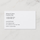 Eenvoudige levensverzekering Visitekaartjes (Achterkant)