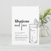 Eenvoudige Libraties en Fare Dinner Party Uitnodig Kaart (Staand voorkant)