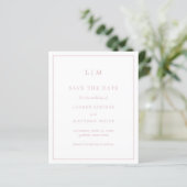 Eenvoudige Licht Roze Budget Bruiloft Save the Dat (Staand voorkant)