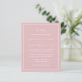 Eenvoudige Licht Roze Monogram Begrotings Huwelijk (Staand voorkant)