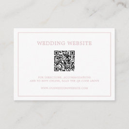 Eenvoudige Licht Roze Monogram QR Code Elegante Tr Informatiekaartje