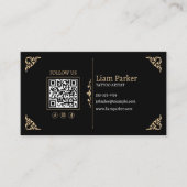 Eenvoudige  Licht Tan BarberShop QR Code Visitekaartje (Voorkant)