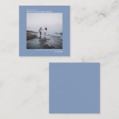 Eenvoudige Lichtblauwe Bruiloft Bewaar de Datum Fo Notitiekaartje (Voorkant / Achterkant)