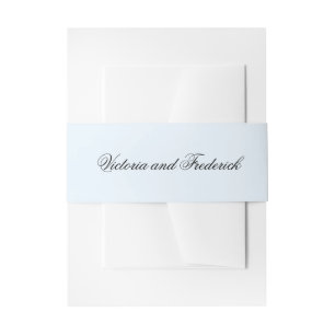 Eenvoudige lichtblauwe elegante bruiloft uitnodigingen wikkel