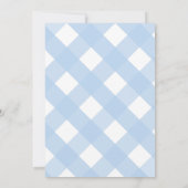Eenvoudige Lichtblauwe Gingham Platte Dankkaart Bedankkaart (Achterkant)