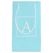 Eenvoudige lichtblauwe monogram klein cadeauzakje (Voorkant)