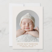 Eenvoudige Lichtboog Custom Twee Foto baby Geboort Aankondiging (Voorkant)