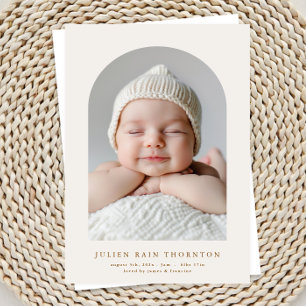 Eenvoudige Lichtboog Custom Twee Foto baby Geboort Aankondiging