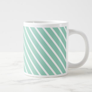 Eenvoudige lichte Blauwgroen Cascade Stripe Grote Koffiekop