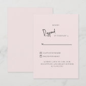 Eenvoudige Lichte Blush Huwelijk RSVP (Voorkant / Achterkant)