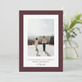 Eenvoudige lichte chocolade Cosmos frame foto Feestdagenkaart (Staand voorkant)