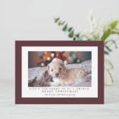 Eenvoudige lichte chocolade Cosmos frame foto Feestdagenkaart (Staand voorkant)