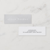 Eenvoudige lichte GrEy Modern Minimalist Designer Mini Visitekaartje (Voorkant / Achterkant)