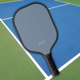 Eenvoudige lichte grijze blauwe Initialen elegant  Pickleball Paddle