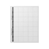 Eenvoudige lichte grijze dunne rand Maandelijkse p Notitieblok (Linkerzijde)