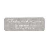 Eenvoudige lichte grijze Jute Burlap Linen textuur Etiket (Voorkant)