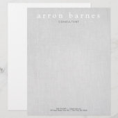 Eenvoudige lichte grijze moderne, minimalistische  briefhoofd (Voorkant / Achterkant)