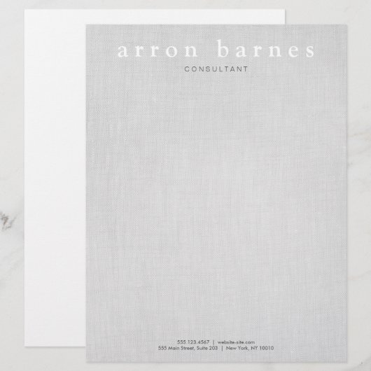 Eenvoudige lichte grijze moderne, minimalistische  briefhoofd (Voorkant / Achterkant)