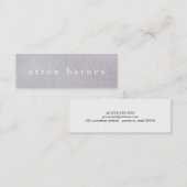 Eenvoudige lichte grijze moderne, minimalistische  mini visitekaartje (Voorkant / Achterkant)