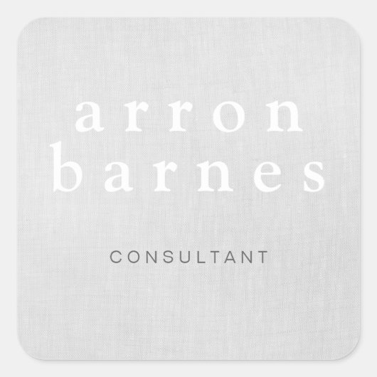 Eenvoudige lichte grijze moderne, minimalistische  vierkante sticker (Voorkant)