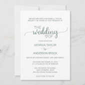 Eenvoudige lichte groene kalligrafie kaart (Voorkant)