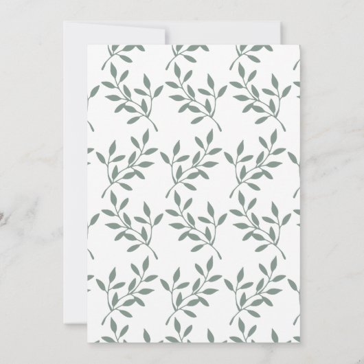 Eenvoudige lichte groene kalligrafie kaart (Achterkant)