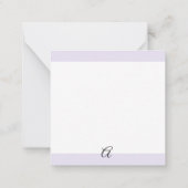 Eenvoudige Lichte Lavendel Chique Pastel Monogram  Notitiekaartje (Achterkant)