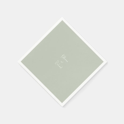 Eenvoudige Lichte Sage Custom Bruiloft Cocktail se Servet (Hoek)